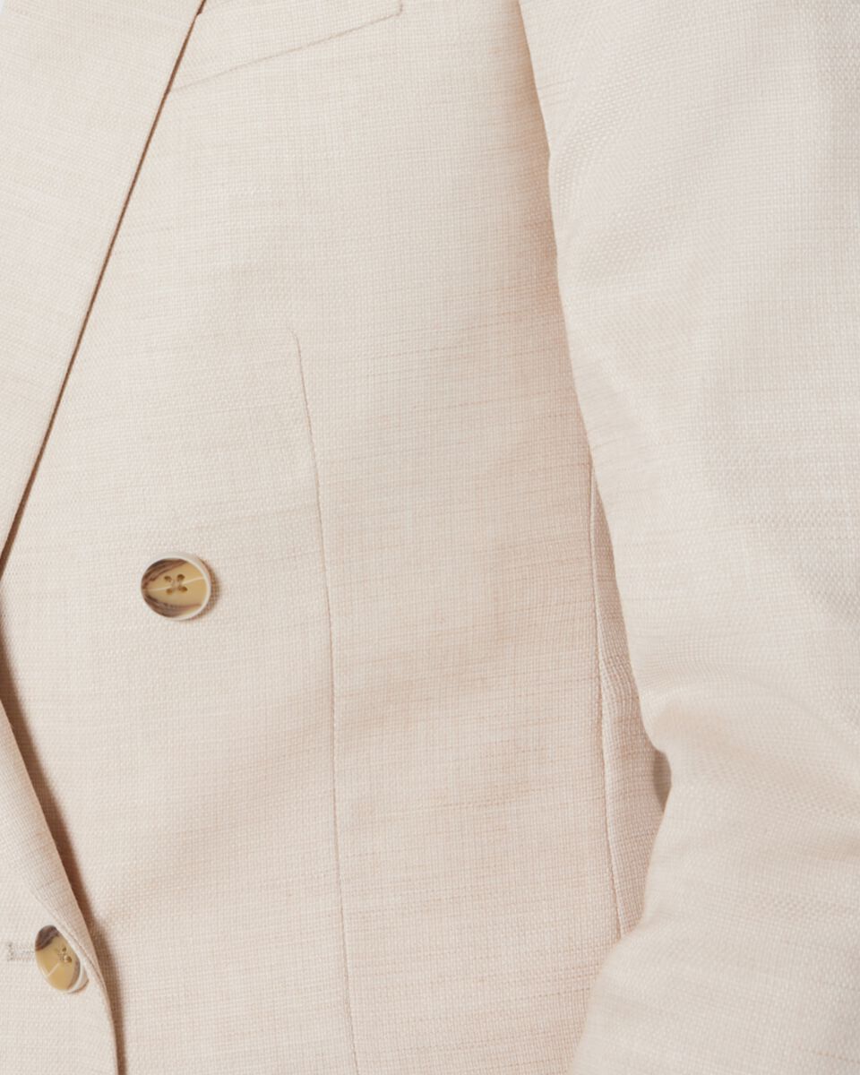 Slim Stretch Double Breasted Tailored Jacket, Natural Slim Stretch Double Breasted Tailored Jacket